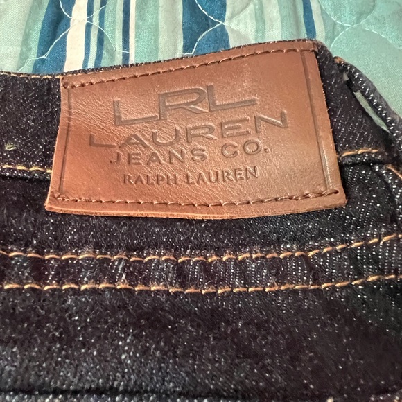 2P LAUREN RALPH LAUREN Womens Blue Zippered Pocketed Straight leg Jeans Petites - Picture 4 of 10